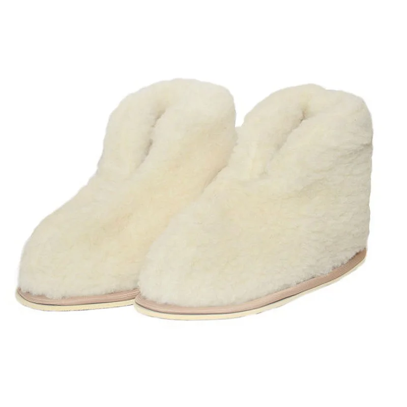 Чуни белые из овечьей шерсти на микропоре