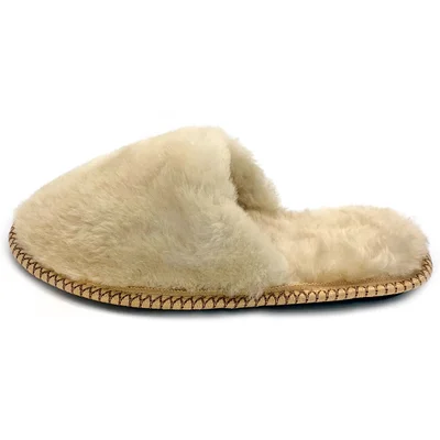 Тапочки  из овчины бежевые