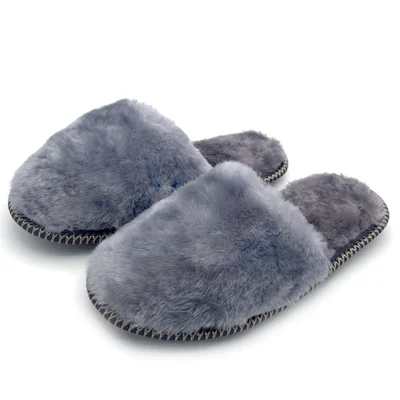 Тапочки из овчины серые 