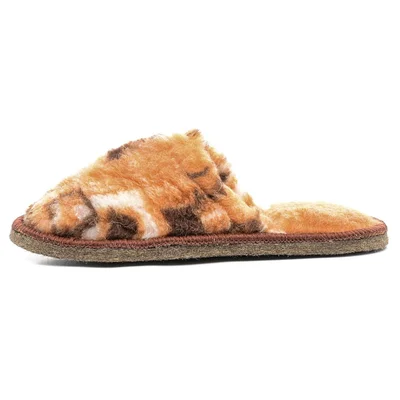 Тапочки пестрые из овечьей шерсти на войлочной подошве