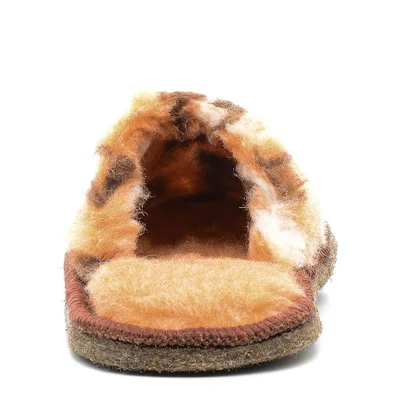 Тапочки пестрые из овечьей шерсти на войлочной подошве