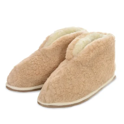 Чуни бежевые из овечьей шерсти на микропоре