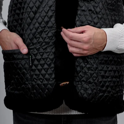 Жилет из овчины стеганый Premium из цельной овчины