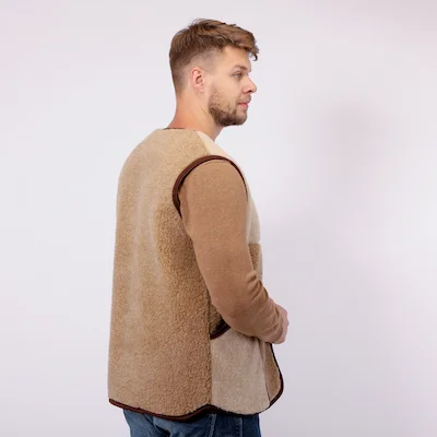 Жилет мужской из овечьей шерсти «Комби» без воротника