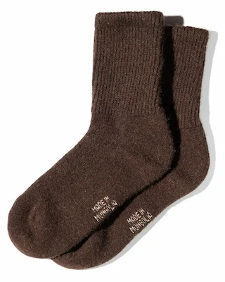 Носки темно-коричневые взрослые из овечьей шерсти