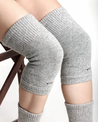 Наколенники серые короткие из монгольской шерсти