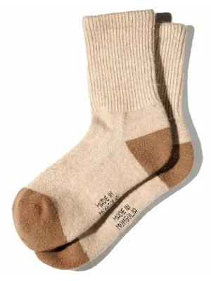 Носки бежевые взрослые из овечьей шерсти