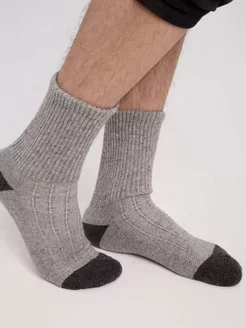 Носки серые взрослые из овечьей шерсти