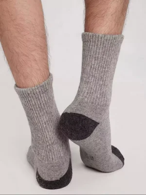 Носки серые взрослые из овечьей шерсти