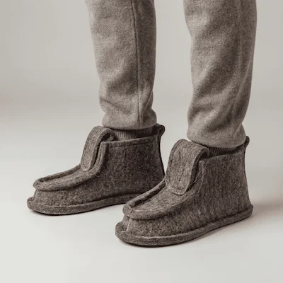 Сапожки  из войлока на войлочной подошве с противоскользящей наклейкой