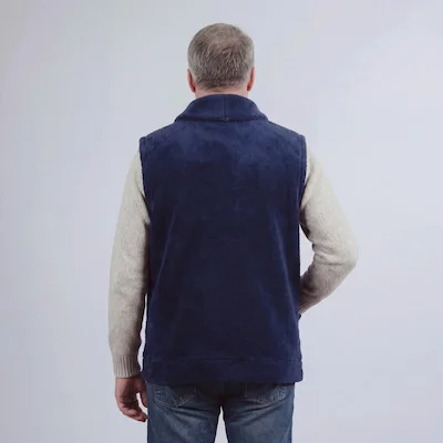 Жилет домашний из овечьей шерсти  "Индиго"