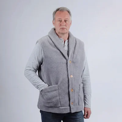 Жилет из овечьей шерсти домашний "Серый"